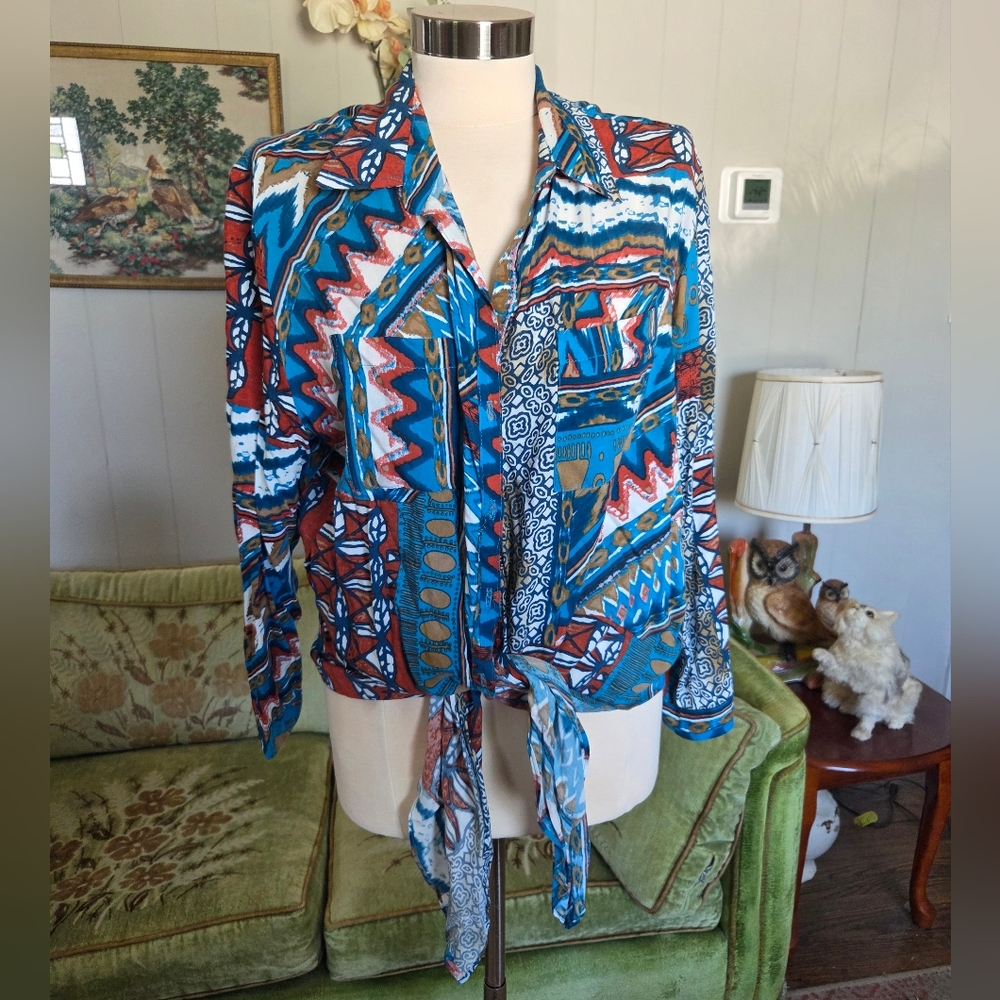 Karen Kane Multicolor Patterned Blouse